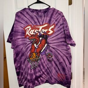 Mitchell & Ness Purple Tee with Orange Raptors Hardwood Classics Logo